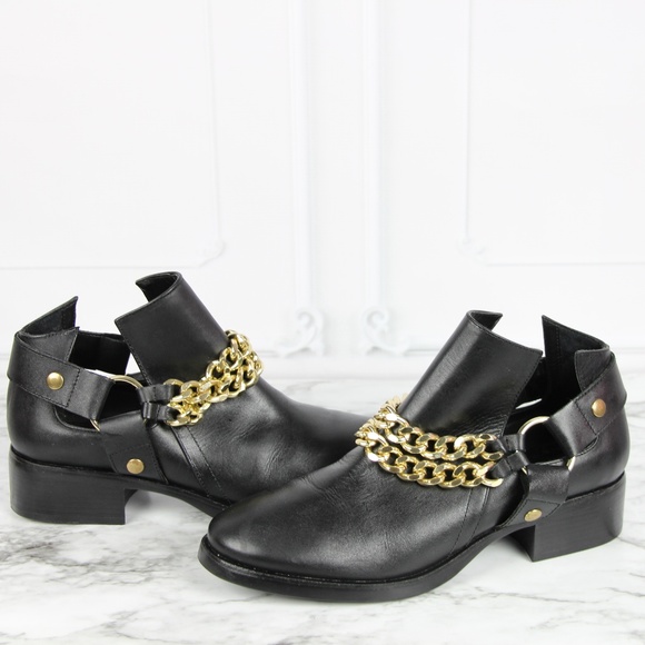 Zara Shoes - Zara Basic | Black Cut Out Chain Ankle Bootie